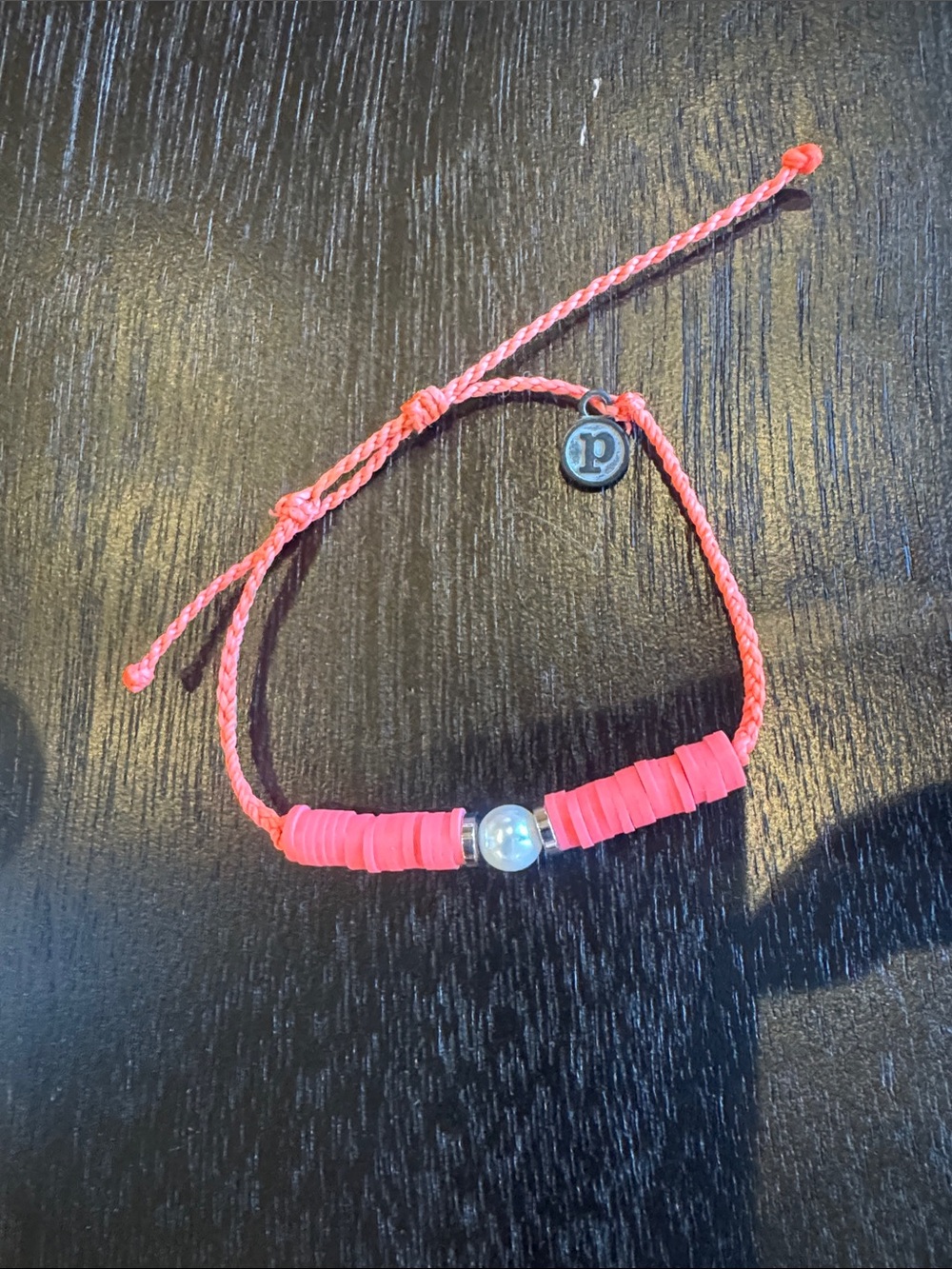 Pura Vida Neon Pink Pearl Beaded Bracelet